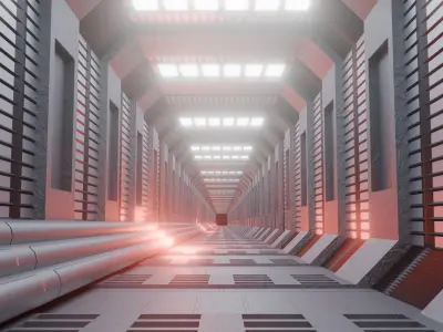 Sci-Fi Hallway 3D model purchase