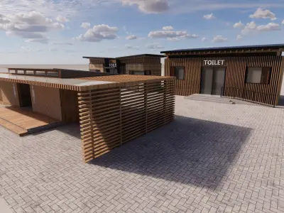 Public Restroom Building -B4 3D model