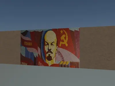 Soviet mosaic Free low-poly 3D model