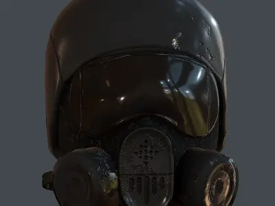 Gas mask helmet 3d model scifi Low-poly Low-poly 3D model Low-poly 3D model
