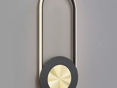 Gong Wall lamp Low-poly 3D model
