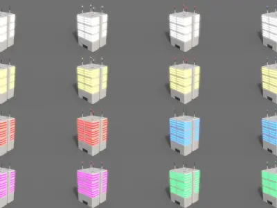 PBR Sci-Fi Building A38 Low-poly 3D model
