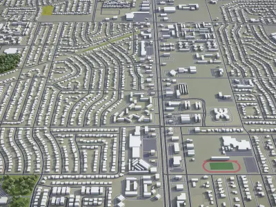 Grand Prairie Low-poly 3D model