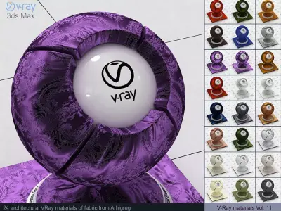 Architectural Vray materials for 3ds Max - Fabric Cloth 3D model