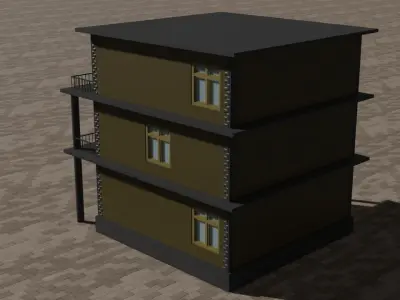 City house low-poly 3D model get