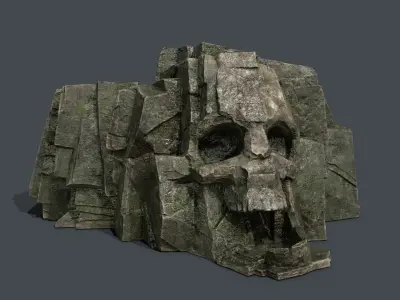 Skull Rock Low-poly 3D model 9