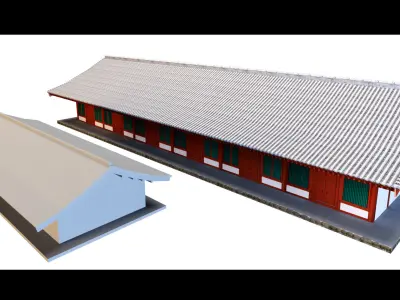 4 Chinese buildings- 3d Model 3D model