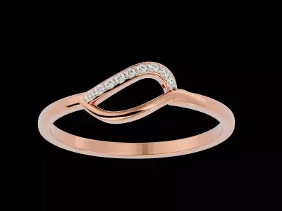 Light Minimalist Diamond Ring 3D print model 34