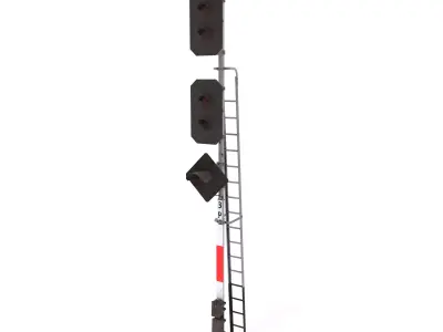 Train Traffic Light 14 3D model