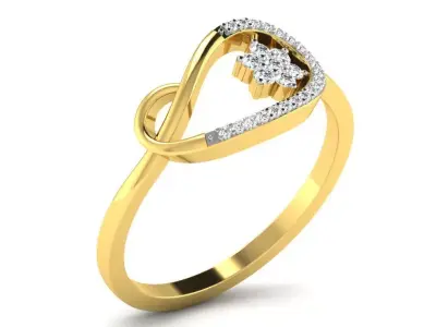 Diamond Ring For Women 3d Print Model 3D print model 57