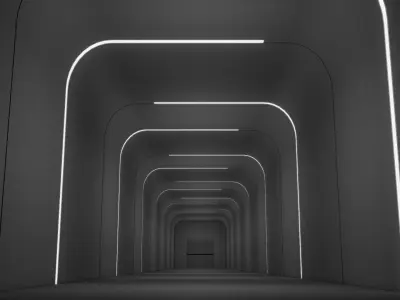 Sci Fi Tunnel Low-poly 3D model
