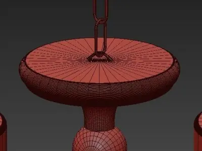 American Style 5 Arms Fabric Lamp 3D model