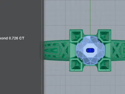Diamond Tower Ring 3D print model