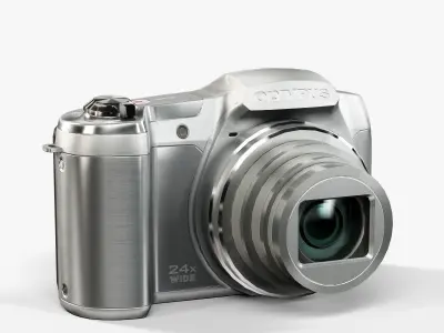 Olympus Stylus SZ16 Silver compact digital camera Low-poly 3D model