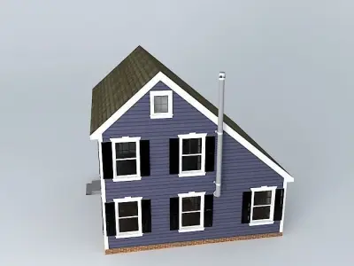 Colonial Saltbox House Free 3D model
