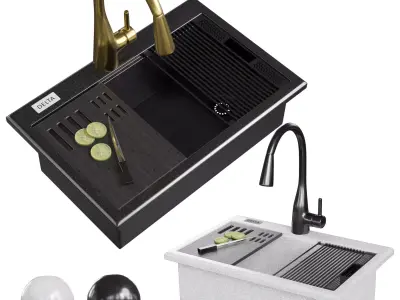 Delta Granite Sink Low-poly 3D model