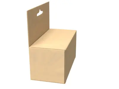 Hanging cardboard box retail 3D model