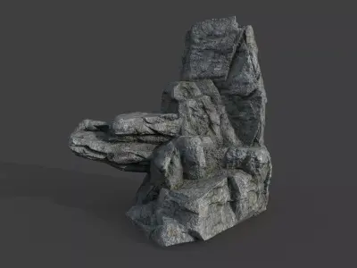 Cliff Rock 2-1 Low-poly 3D model