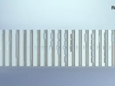 Indoor Outdoor White Door Set 1 3D model