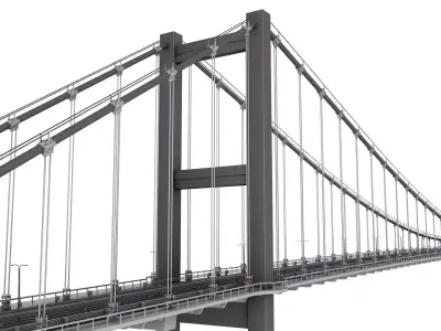 Bosphorus Suspension Bridge Structure 3D model