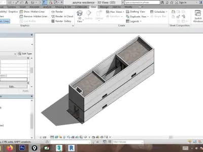 azuma residence tadao ando revit 2017 3D model