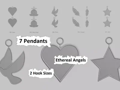 Ethereal Angels Mini STL Pendant Collection 3D print model