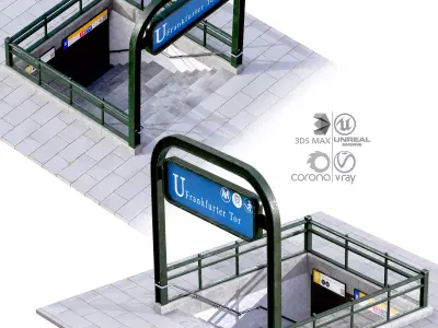 Metro Entrance 03 Low-poly 3D model