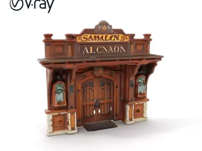 Victorian Style Storefront Model Pack Low-poly 3D model