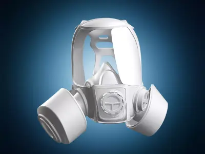 Full Face Industrial Respirator Mask 3D print model