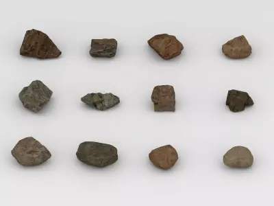 Realistic rock texture pack Low-poly 3D model