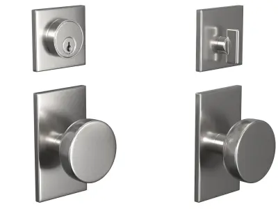 Tumalo Nickel Single Square Deadbolt 3D model