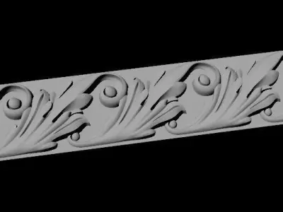 baguette gold chain 3D model
