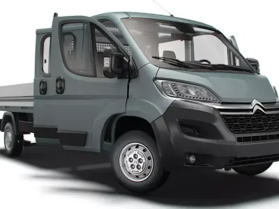 Citroen Jumper Crew Cab Truck HQInterior 2023 3D model