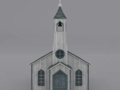 Western Church Low-poly 3D model