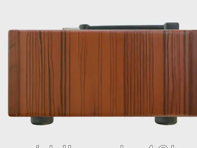 Vintage Record Player with Wooden Exterior and Rotary Dial Texture