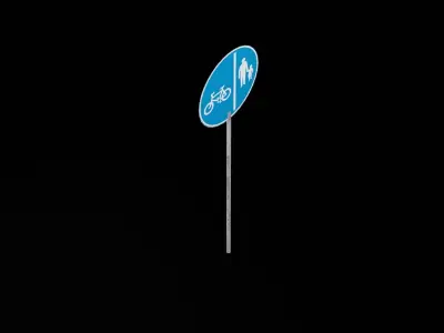 Stop Go Street Sign Low-poly 3D model