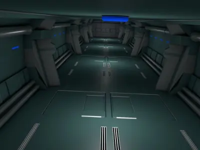 sci fi corridor 3D model 46