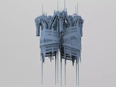 Dark Caribbean monlith  temple spire tower 3D model