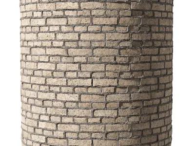Brick Wall PBR Material 04 3D model