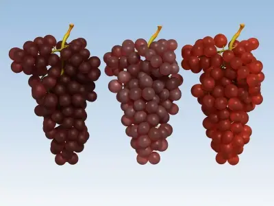 Grapes Red Low-poly 3D model