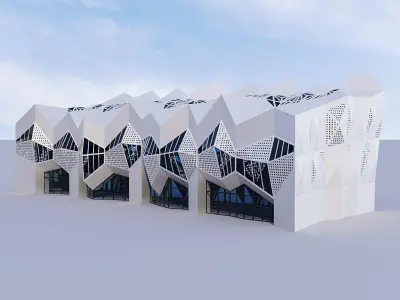 Futuristic building 11 3D model