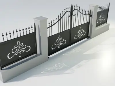 Wrought Iron Gate 2 3D model