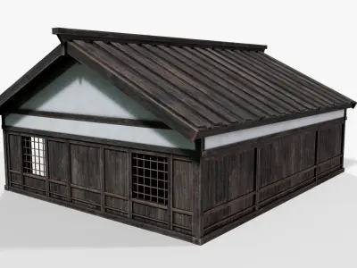 Japanese Warehouse Low-poly 3D model