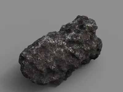 Low poly Lava Rock with dust Package 200229 Low-poly 3D model