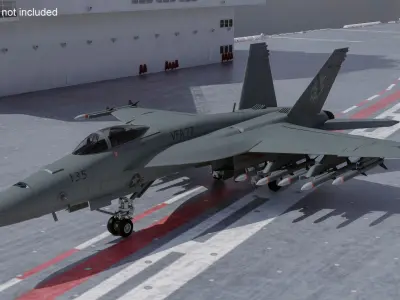  FA-18E Super Hornet with Weapons Rigged 