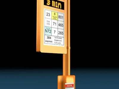 Bus stop pole 3D model