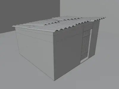 Low Poly Garden Storage Shed  Low-poly 3D model