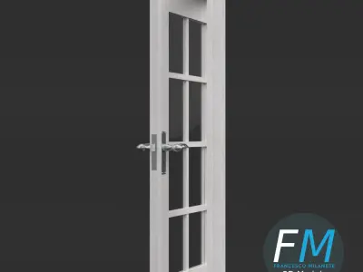 8 panel glass door 3D model