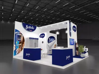 6x6 exhibition stand 3 side open 3D model