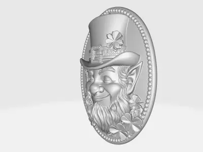 St Patricks Day Leprechaun Wall Plaque Hanging Ornament 3D print model